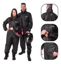 Capa De Chuva Impermeável Moto Motoqueiro M Preto Feminino - Capa De Chuva Impermeável Moto Motoqueiro M Preto Feminino -