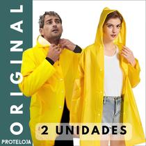 Capa de Chuva Impermeável Resistente Reutilizável Com Capuz Vinil PVC