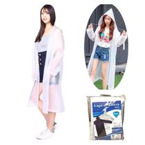 Capa de Chuva impermeável Transparente Adulto com Touca e Manga Ajustável M,G,GG Capa de Chuva impermeável Transparente Adulto com Touca e Manga Ajustável M,G,GG