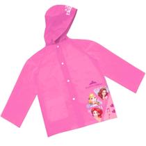 Capa de Chuva Infantil com Capuz, Rosa, Estampa de Princesas, Botões de Pressão