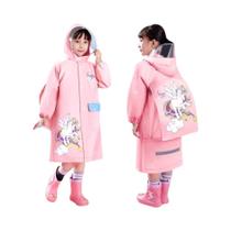 Capa de Chuva Infantil com Desenho Animado (5 a 12 anos) - Impermeável e Espessada
