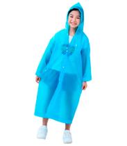 Capa de Chuva Infantil cor Azul Reforçada Impermeável Eva