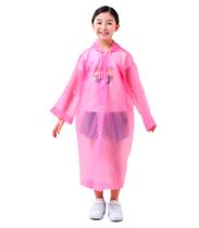 Capa de Chuva Infantil cor Rosa Reforçada Impermeável Eva Capa de Chuva Infantil cor Rosa Reforçada Impermeável Eva