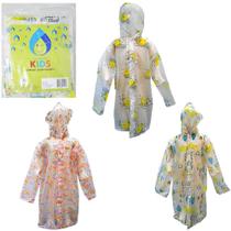 Capa de chuva infantil de eva m/g/gg com botao estampas sortidas - YINS Capa de chuva infantil de eva m/g/gg com botao estampas sortidas - YINS
