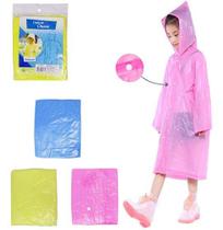 Capa de chuva infantil de pvc com botao colors azul / rosa 106x115cm - IMPORIENTE