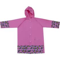 Capa de Chuva Infantil Onça Rosa Tamanho M 9065 Pimpolho