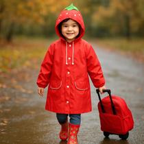 Capa de chuva infantil para criança divertida colorida com regulagem impermeavel com bolsos e botões Capa de chuva infantil para criança divertida colorida com regulagem impermeavel com bolsos e botões