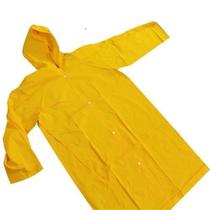 Capa de Chuva Laminada G Amarela com Manga e Capuz - PVC - Plastcor