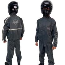 Capa de Chuva Moto Masculina Force Nylon New Confort Extreme Cinza