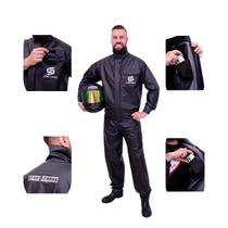 Capa De Chuva Moto Motoqueiro PVC Luxo Masculina
