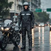 Capa De Chuva Motoboy Refletiva Capuz Moto Impermeável Preto 2xl
