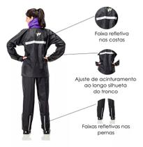 Capa De Chuva Motoqueira Feminina Nylon Pantaneiro Gola Lilaz