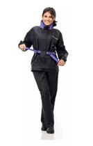 Capa De Chuva Motoqueira Feminina Nylon Pantaneiro Gola Lilaz