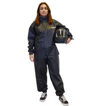 Capa De Chuva Motoqueira Impermeável Forrada Resistente Com Elástico E Refletivo Conjunto Feminino Tamanho M