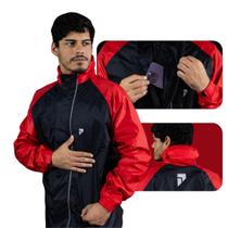 Capa De Chuva Motoqueiro Nylon Traveller Premium impermeável Gola Alta Capuz tiras autocolantes Bolso Interno Pala Ventilação Forro Cinto Regulador Motoboy