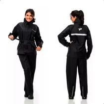 Capa de Chuva Pantaneiro Luxo Feminina Tamanho G Preta - 1900G