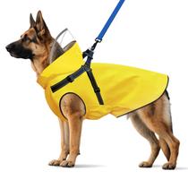 Capa de chuva para cães Bemax XXL, capuz reflexivo impermeável amarelo