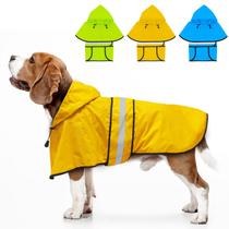 Capa de chuva para cães Dolitego Jaqueta impermeável reflexiva amarela M Capa de chuva para cães Dolitego Jaqueta impermeável reflexiva amarela M