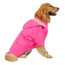 Capa de chuva para cães HDE Capa de chuva com zíper de dupla camada com capuz rosa XL
