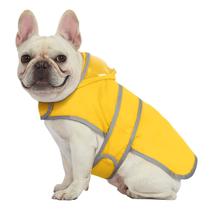 Capa de chuva para cães HDE Clear Hood impermeável para cães amarela - M