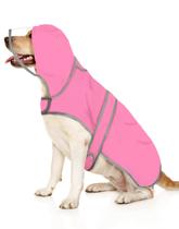Capa de chuva para cães HDE Clear Hood impermeável para cães rosa - XL