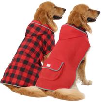 Capa de chuva para cães HDE reversível com capuz Slicker Poncho vermelha XXL Capa de chuva para cães HDE reversível com capuz Slicker Poncho vermelha XXL