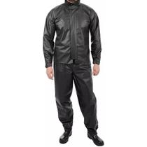 Capa de Chuva para Motoqueiro em PVC Preto Impermeável Tam. GG Vinilseg