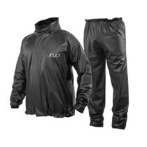 Capa De Chuva Para Motoqueiro Preta De PVC Delta Com Gola Motoqueiro Ciclista Motoboy