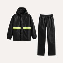 Capa De Chuva para Motoqueiros PVC Impermeável Preta com Capuz Touca Jaqueta Calça Moto Proteção Motoboy Motociclista Novo Século