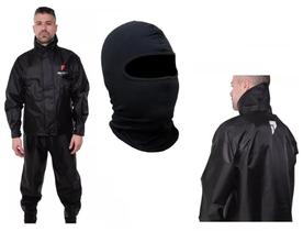 Capa De Chuva Pioneira Nylon Urban + Balaclava Tamanho P