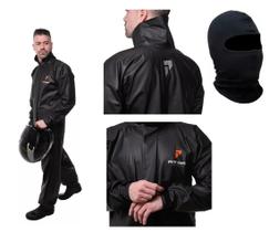 Capa De Chuva Pioneira Pvc Combate Capuz Balaclava Tamanho M