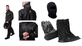 Capa De Chuva Pioneira Pvc + Polainas + Balaclava Tamanho M