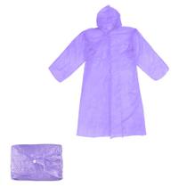 Capa De Chuva Plástica Com Botão e Capuz 80x60 Adulto