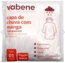 Capa de Chuva Plástica Transparente 120 cm x 70 cm