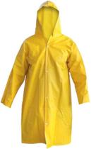 Capa de Chuva PVC Amarela com Forro e Capuz BRASCAMP CA 28449 Capa de Chuva PVC Amarela com Forro e Capuz BRASCAMP CA 28449