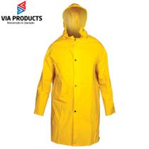 Capa de Chuva PVC Amarela com Forro