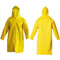 Capa de Chuva PVC Forrado com Capuz Fixo e Manga Longa EVALD