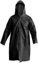Capa de Chuva PVC Preta com Forro e Capuz BRASCAMP CA 28449 Capa de Chuva PVC Preta com Forro e Capuz BRASCAMP CA 28449