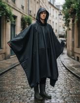 Capa de Chuva Reforçada Adulto PVC Modelo Poncho com Capuz, Leve e Compacta