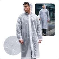 Capa De Chuva Reforçada Pvc Transparente Resistente Incolor