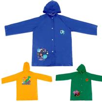 Capa de Chuva Resistente Infantil com touca Ajustável para Menino Tamanho P
