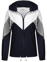 Capa de chuva SoTeer feminina plus size impermeável com capuz azul marinho