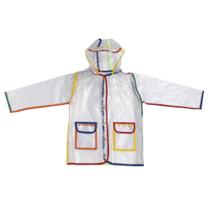 Capa De Chuva Transparente Com Capuz E Bolsos Tamanho 2 Capa De Chuva Transparente Com Capuz E Bolsos Tamanho 2