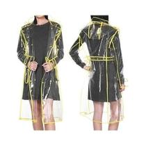 Capa De Chuva Transparente Impermeável Com Capuz Para Mulheres E Homens, Jaqueta Longa Da Moda Com Capa De Chuva Transparente Impermeável Com Capuz Para Mulheres E Homens, Jaqueta Longa Da Moda Com