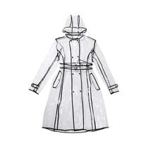 Capa De Chuva Transparente Impermeável Com Capuz Para Mulheres E Homens, Jaqueta Longa Fashion Com