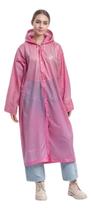 Capa De Chuva Transparente Pvc Resistente Unisse Rosa Único
