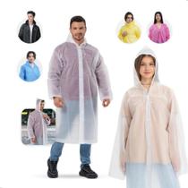 Capa De Chuva Transparente Pvc Resistente Unissex Adulto.