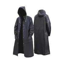 Capa De Chuva Unissex Preta Impermeável Com Capuz Para Motocicleta, Bicicleta, Caminhada E Pesca