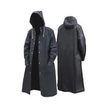 Capa De Chuva Unissex Preta Impermeável Com Capuz Para Motocicleta, Bicicleta, Caminhada E Pesca