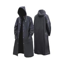 Capa De Chuva Unissex Preta Impermeável Com Capuz Para Motocicleta, Bicicleta, Caminhada E Pesca